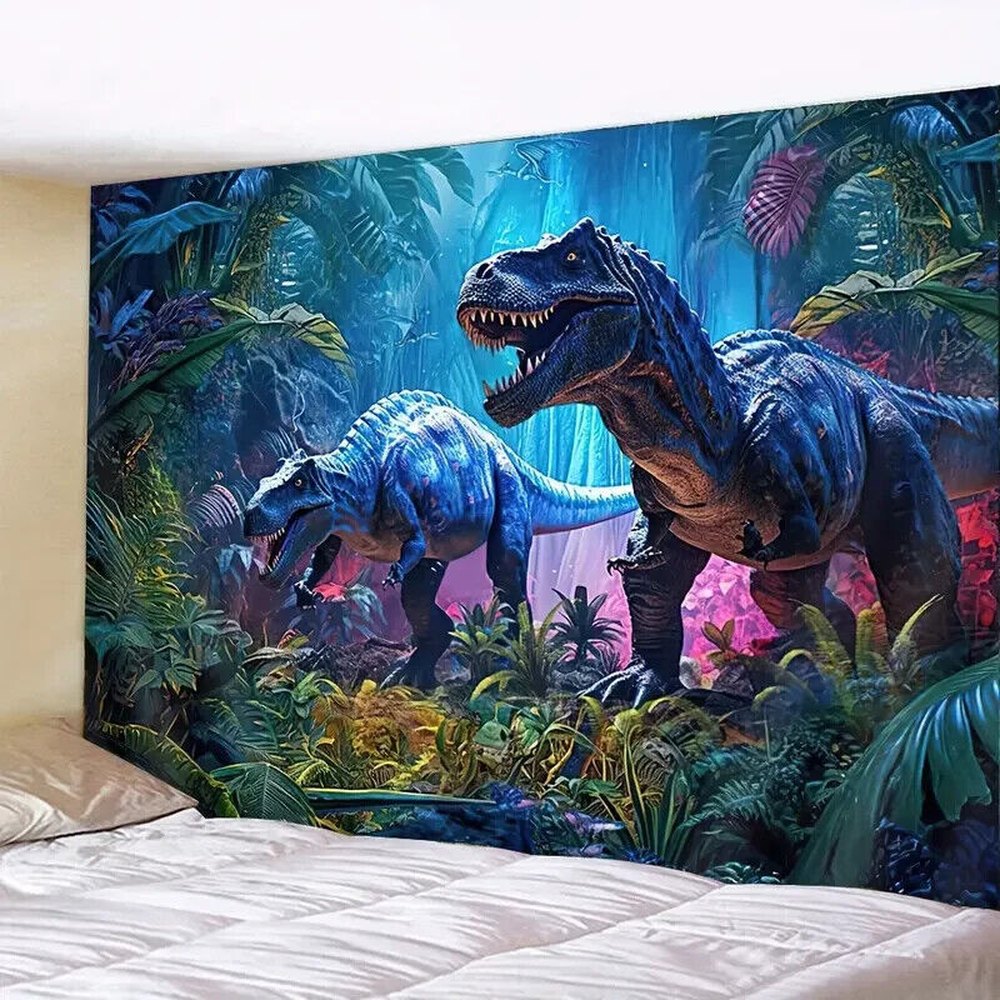 Jurassic Dinosaurs Large Colorful Fabric Tapestry 90.5" x 70.8" NEW! Home & Garden:Home Décor:Tapestries Style Your Walls